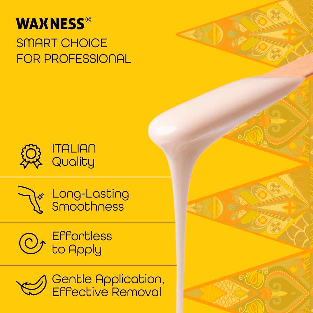 Waxness Russian Pearl Hard Wax Beads Bulk 22 lb (10 kg) – Rosin-Free Stripless Hard Wax with Creamy Texture and Skin Visibility, Salon Use – Made in Italy