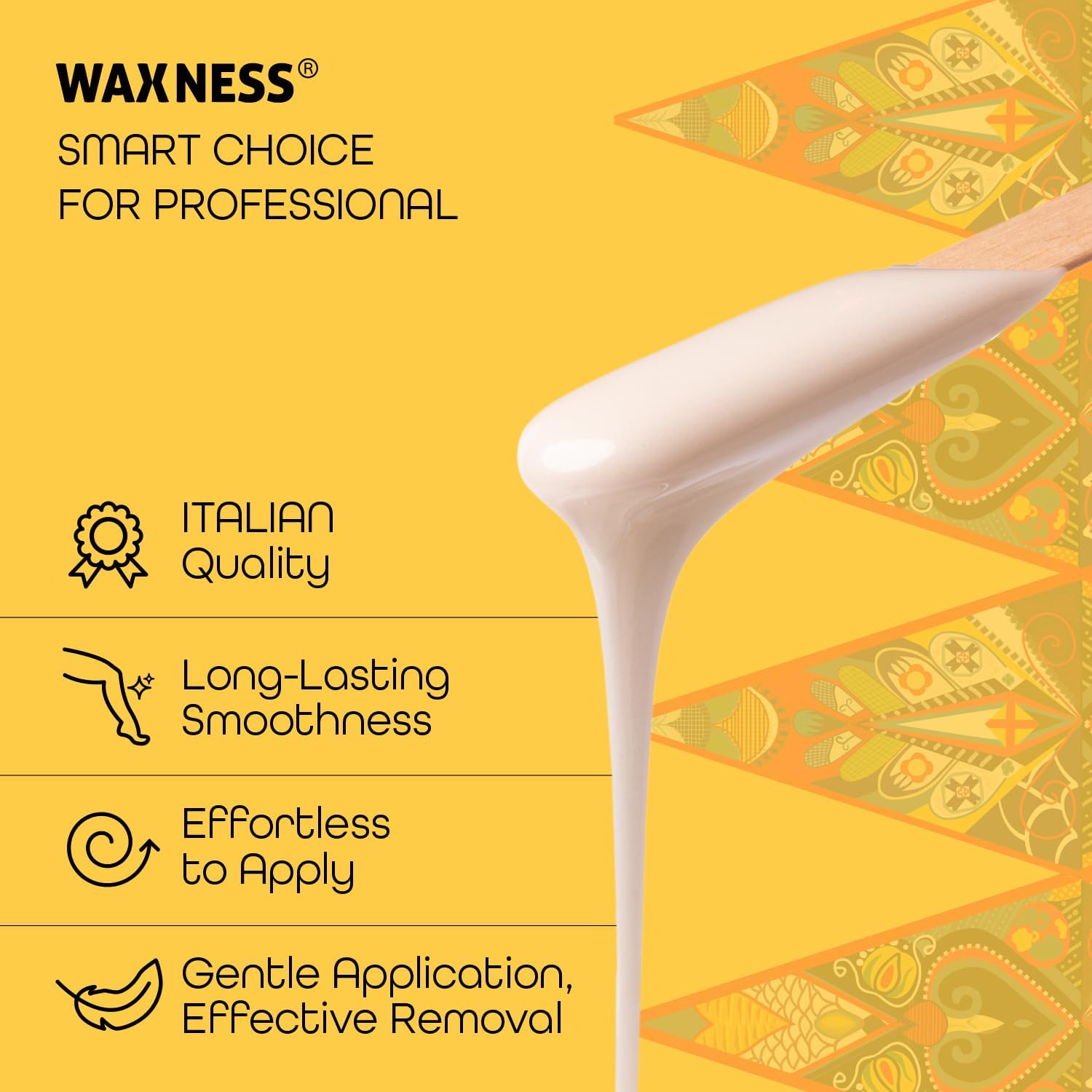Waxness Russian Pearl Hard Wax Beads Bulk 22 lb (10 kg) – Rosin-Free Stripless Hard Wax with Creamy Texture and Skin Visibility, Salon Use – Made in Italy