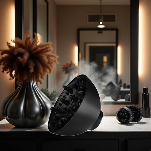 Skiennix Universal Hair Dryer Diffuser - Adaptable for Curly Hair Care | Black Color