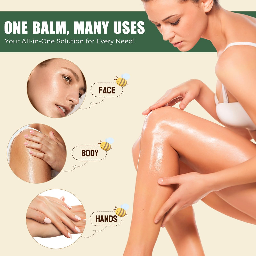 Beef Tallow and Honey Balm for Skin & Face, Grass-Fed Beef Tallow Balm Deeply Nourishing Face Moisturizer, Repairs Skin Barrier for Dry Care, Helps Smooth Appearance Fine Lines & Anti-Aging - 70g
