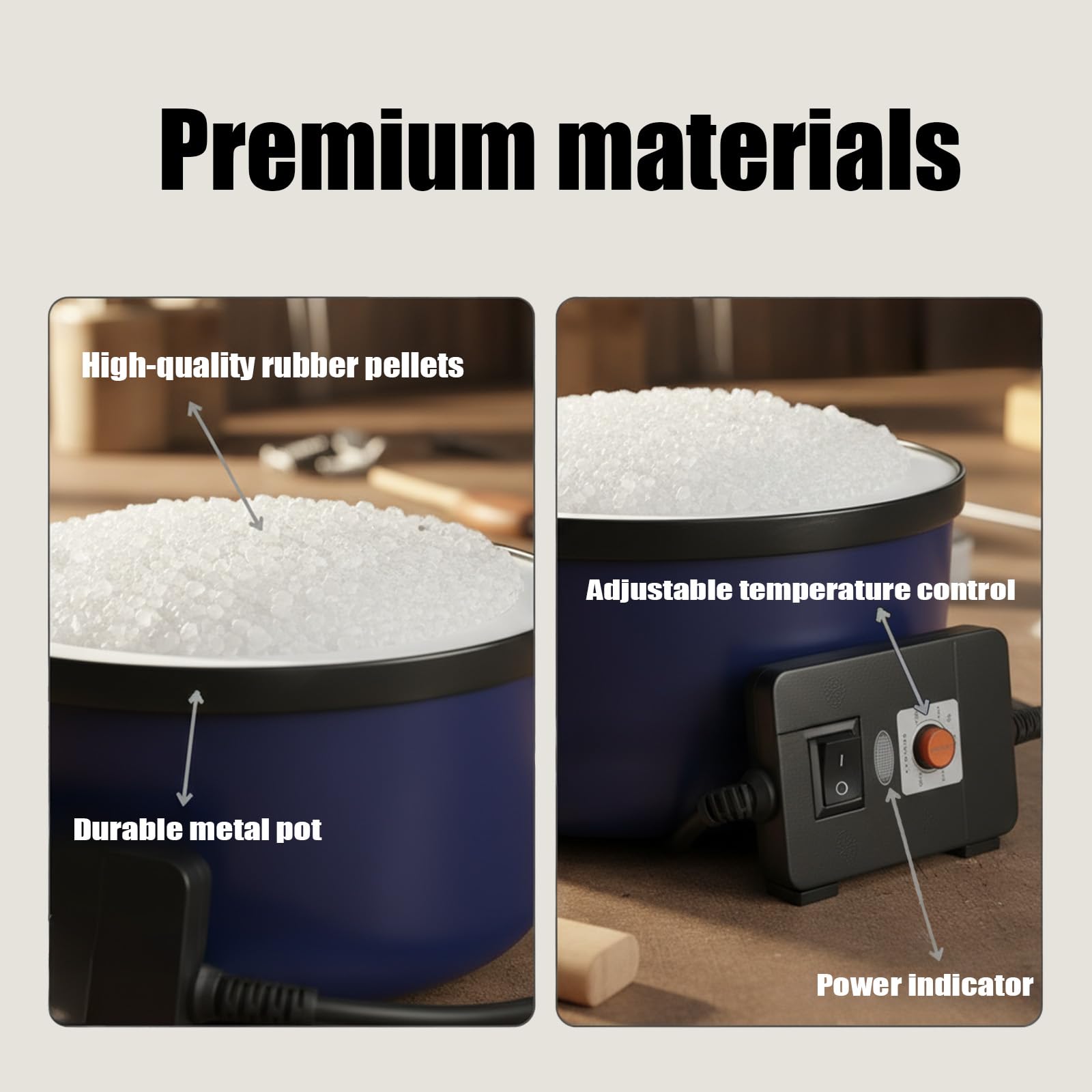 Electric Glue Pot for Crafts with 1lb Pellets, 225-400°F Adjustable Temperature, 160ml Hot Pot, 5-1/4" Diameter, 1" Depth - Fits Sticks and Glue Pellets - Great for Crafts, DIY Projects Pellets