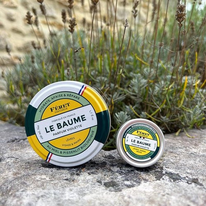 Feret Parfumeur Le Baume Multi-Purpose Balm – Violette – Natural Lip Balm with Shea Butter & Honey – Hydrating Moisturizer for Dry Skin, Lips & Cuticles – Made in France – 15ml/0.52 Ounce