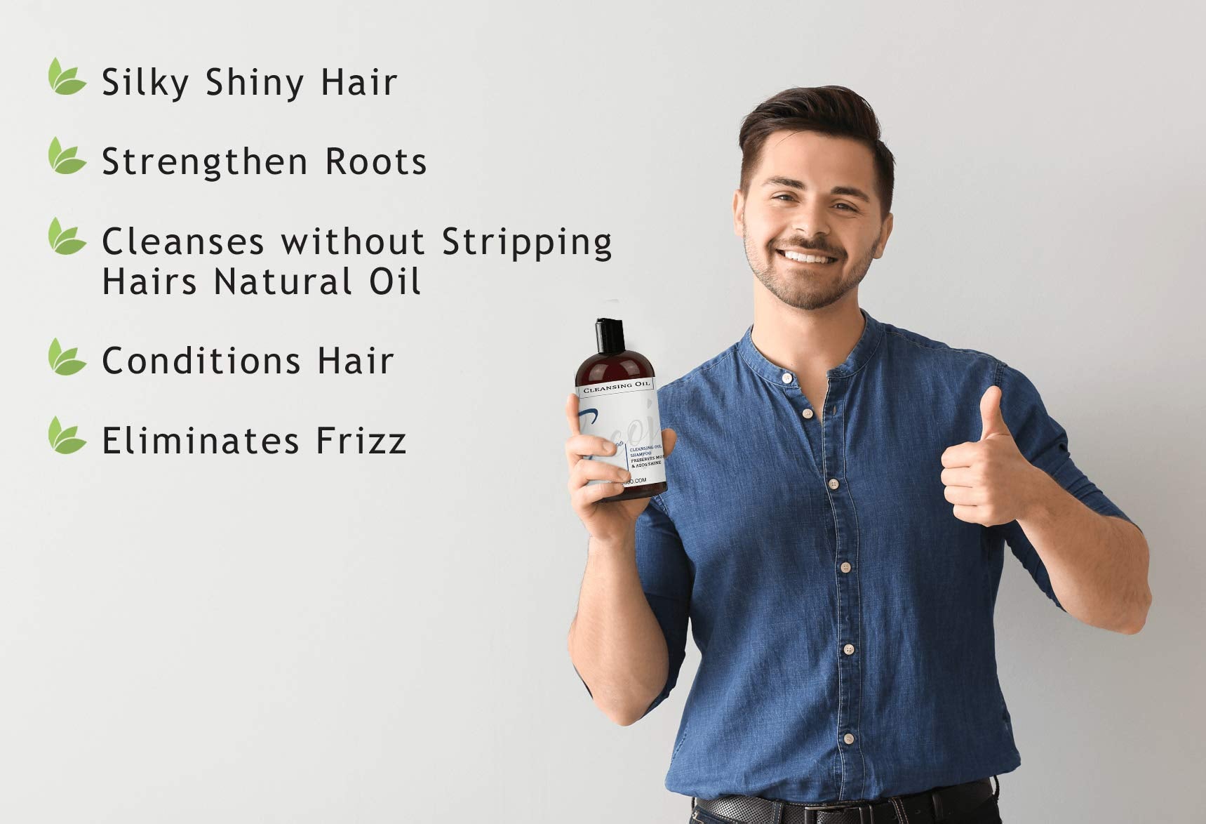 Dr Joe Lab Emu Oil Water-Free Cleansing Oil Shampoo - Nourishing - For Dry Dull hair - Vitamin E Oil - Soothing Intense Hydration Silkiness & Shine - 16 oz