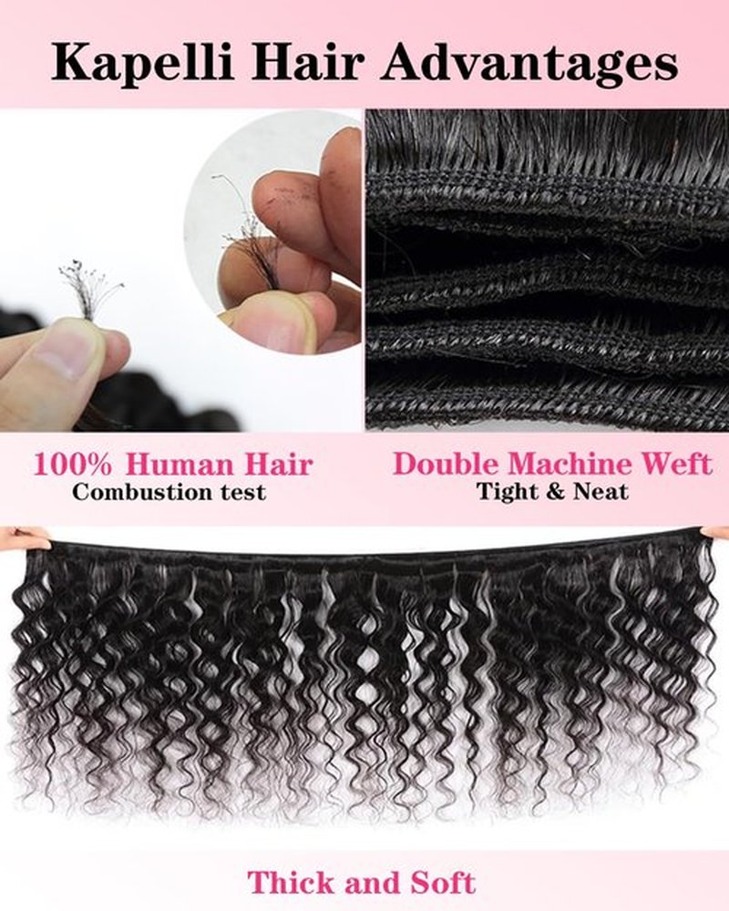 Loose Wave Bundles Human Hair 16 18 20 Inch 100% Real Human Hair Unprocessed Brazilian Virgin Loose Deep Wave Bundles Human Hair Remy Hair Extension Natural Color