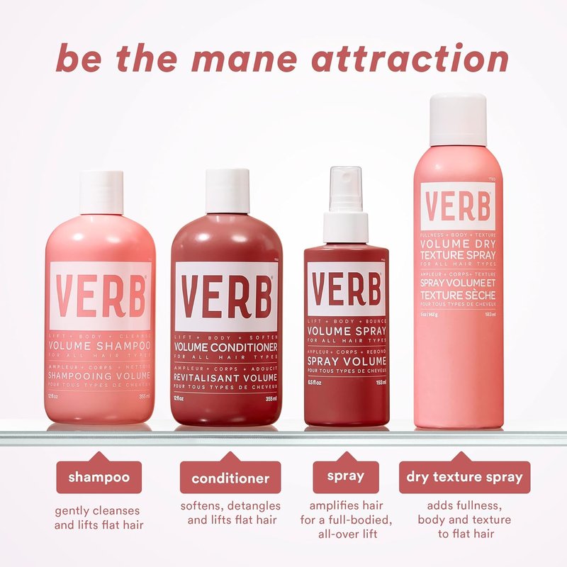 VERB Volume Shampoo & Conditioner Duo - Cleanses, Softens, and Lifts Flat Hair for Fullness