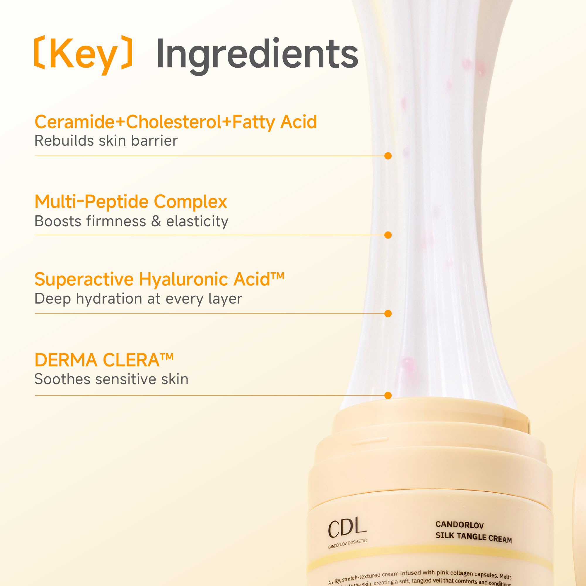 CDL Silk Tangle Collagen Lifting Face Cream - Instant Firming & Plumping for Sagging Skin with Peptides, Ceramide, Deep Hydration with Hyaluronic Acid - Pore Care & Elasticity - Korean Skincare