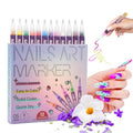 12 Color 3D Nail Art Pens Set, Nail Polish Pens Nail Point Graffiti Dotting Pen Drawing Painting Liner Brush for DIY Nail Art Beauty Adorn Manicure Tools,Valentine's Day gift