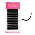 TDANCE Classic Lash Extensions Flat Lashes Eyelash Extensions 0.2mm C Curl Ellipse Eyelash Extensions 12mm Mixed Black Matte Individual Lashes Salon Use(Flat,C-0.2,12mm)