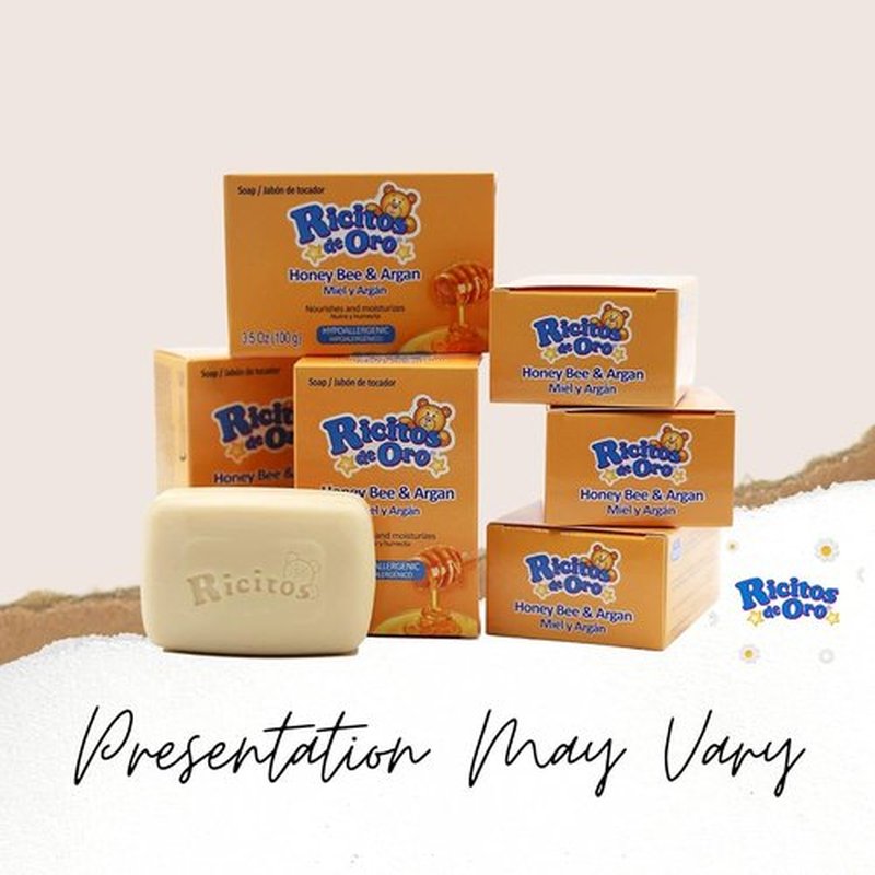 Ricitos de Oro Honey Bee Bar Soap - Hypoallergenic Moisturizing Soap for Delicate Baby Skin | 6-Pack of 3.5 Oz Bars