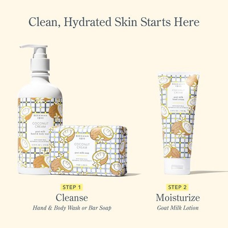 Beekman 1802 Goat Milk Hand Soap - Moisturizing Liquid Soap for Sensitive Skin | Coconut Cream 12.5 fl oz