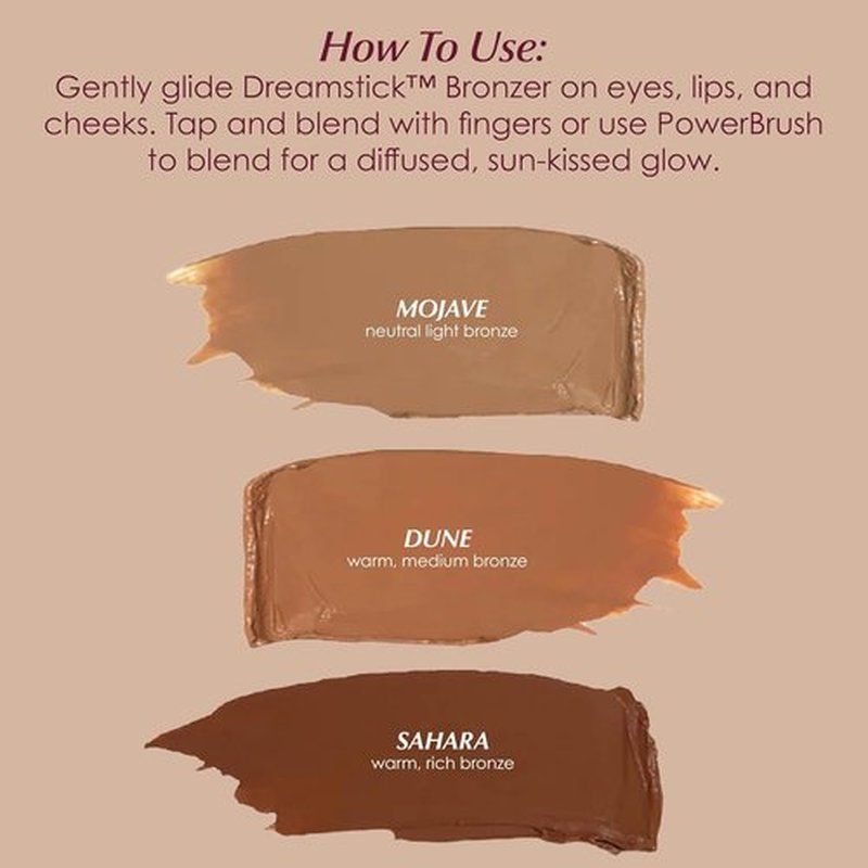**PERSONA Mojave Dreamstick Cream Bronzer - Lightweight & Blendable Glow Stick with Kaolin & Tea Extracts | Vegan, Cruelty-Free (0.32 oz)**