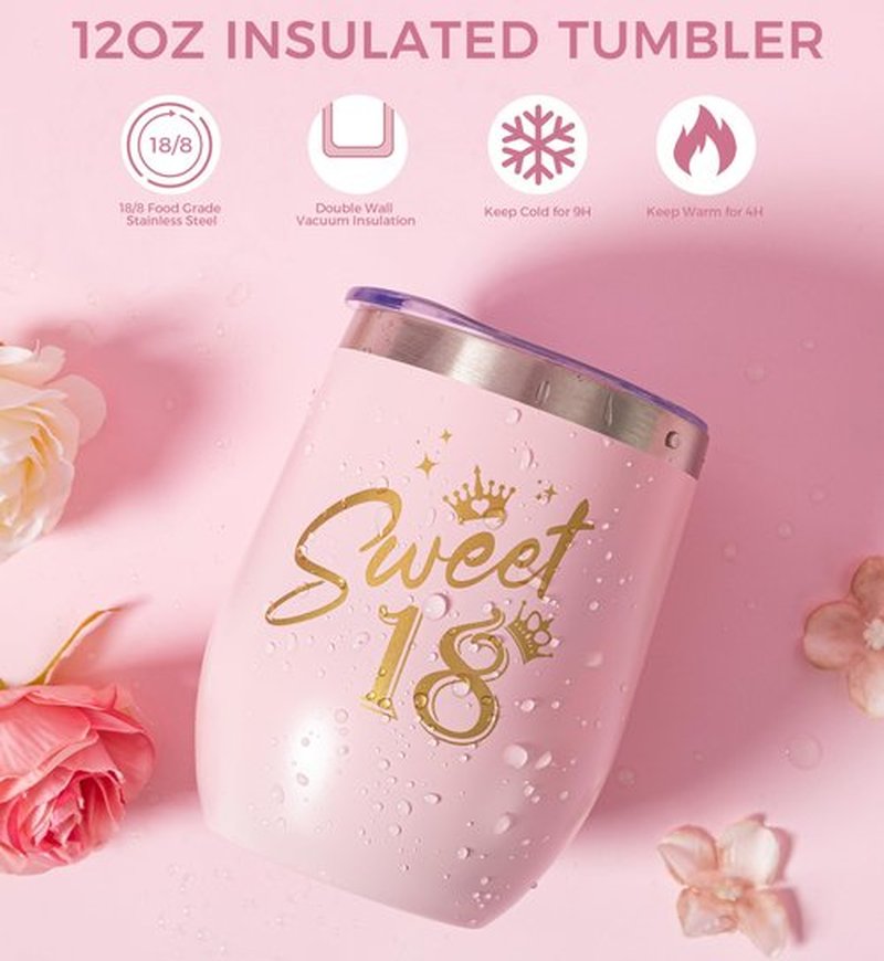 18th Birthday Gifts for Girls, Happy 18th Birthday Gift Ideas Set for Her,Cute Unique Turning To 18 Year Old Birthday Gifts Basket Presents Set for Women,Best Friend, Sister, Daughter,Female