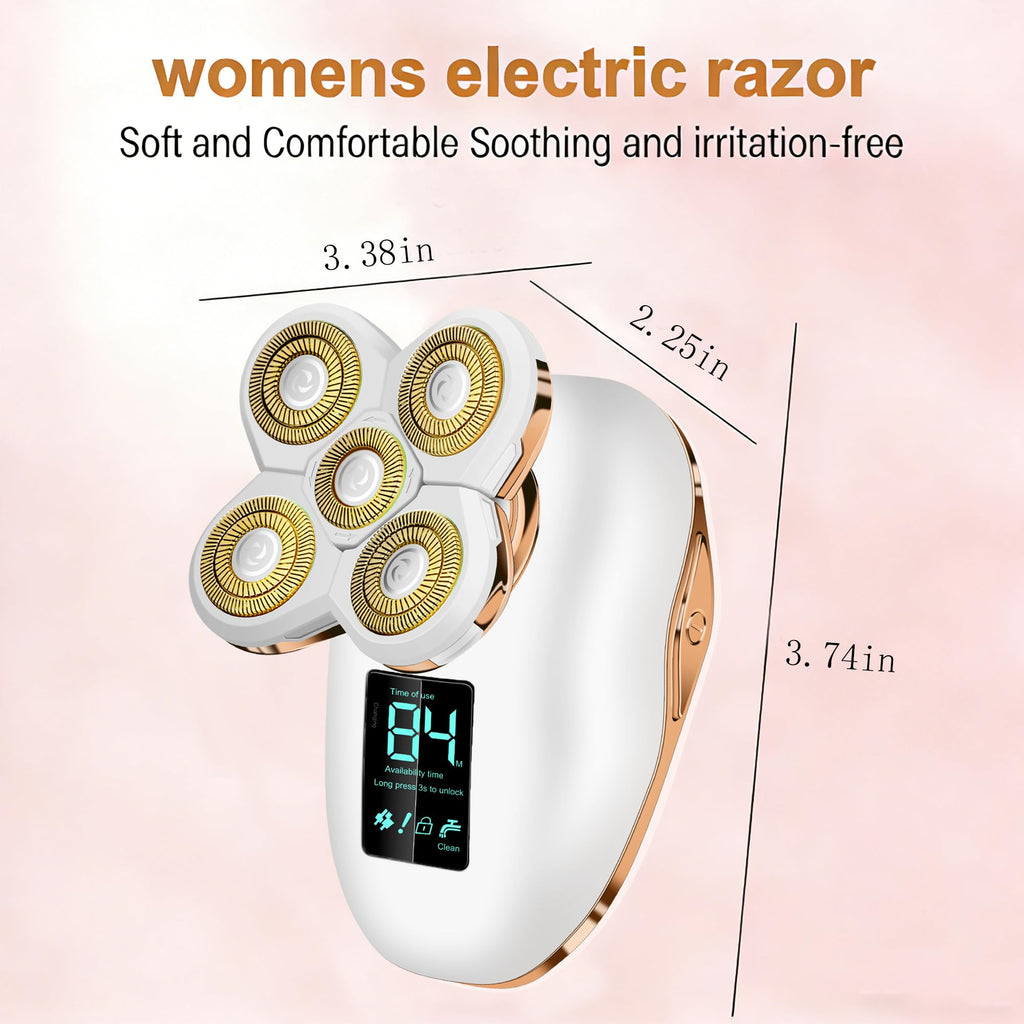 Electric Razors for Women Legs Travel : Rechargeable Waterproof Razor Trimmer for Womens - Dry Wet Electric Shaver for Women - Pro Portable Personal Body Shaver