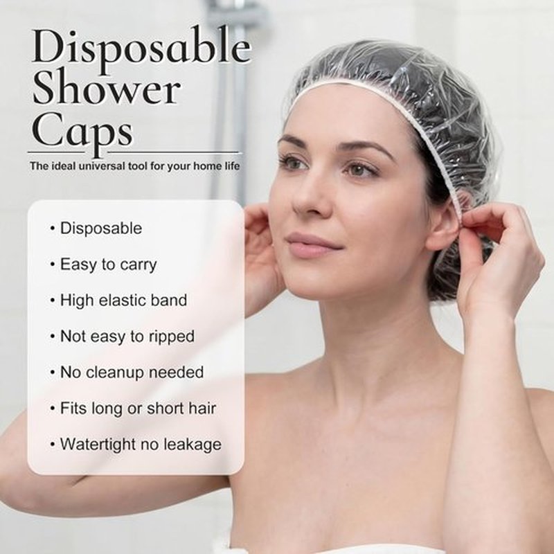 Skiennix 120 PCS Disposable Shower Caps - Large Waterproof Hair Bonnets for Men & Women | Ideal for Spa, Travel & Treatments (18.1")