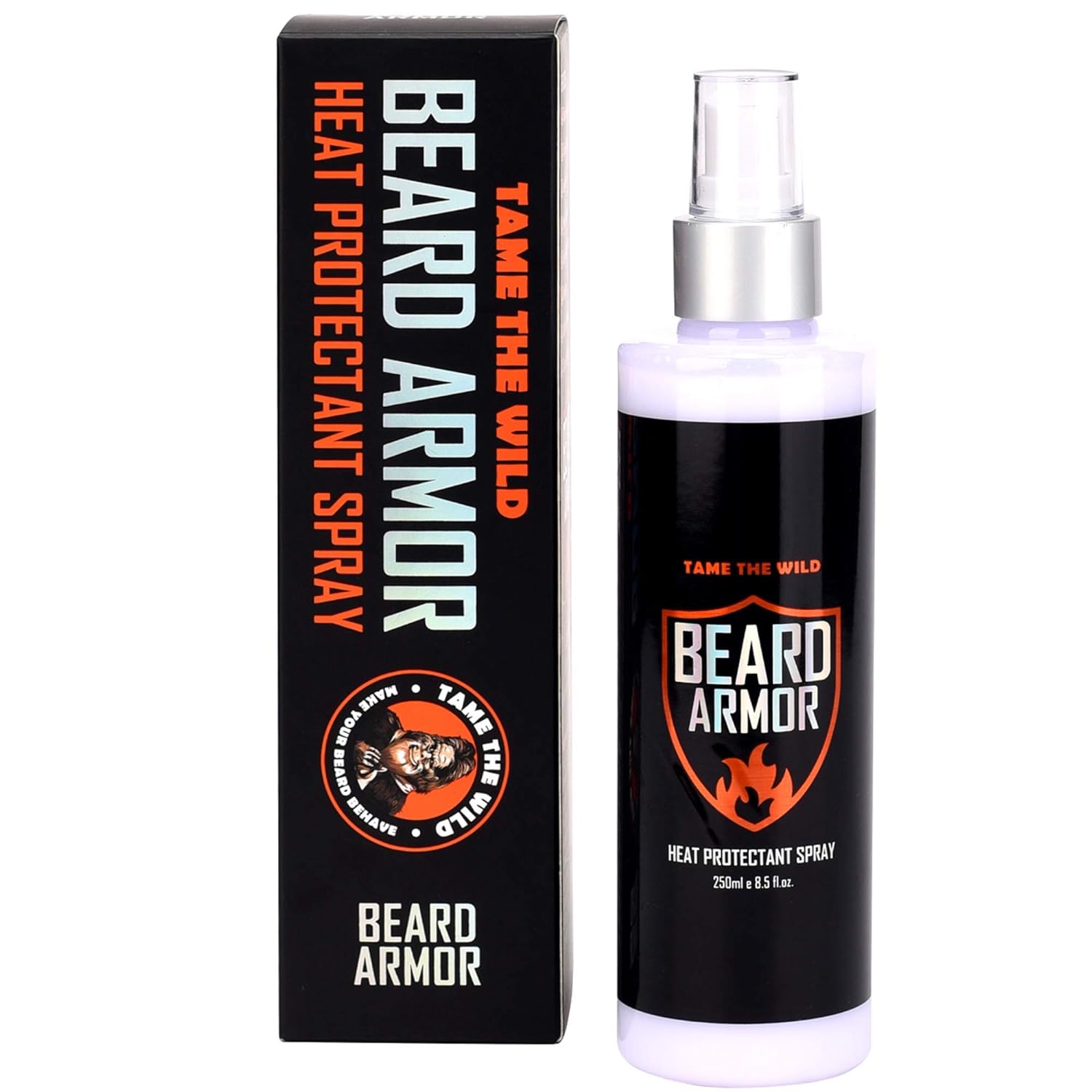 Wild Beard Straightener by Tame - Heat Protectant Spray with Argan Oil & Keratin - 8.5 Fl Oz