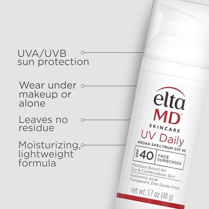 EltaMD UV Daily Facial Sunscreen SPF 40 - Lightweight, Oil-Free Moisturizer | Fragrance-Free, Dermatologist Recommended