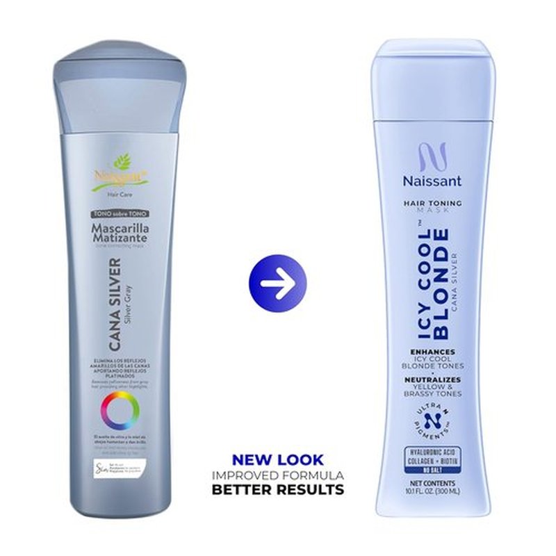Naissant Icy Cool Blonde Hair Toning Mask - Neutralizes Yellow & Brassy Tones | 10.1 Fl. Oz | Paraben & Sulfate Free
