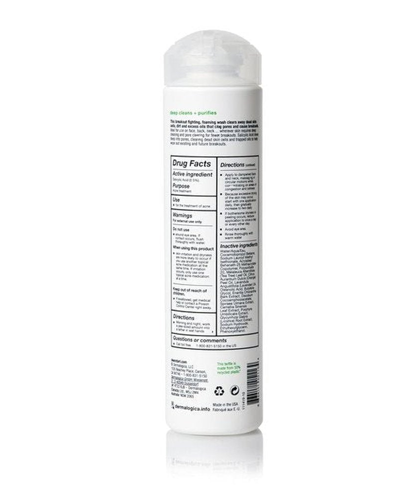 Dermalogica Clear Start Foaming Acne Wash - Salicylic Acid & Tea Tree Oil for Clear Skin | 8.4 oz