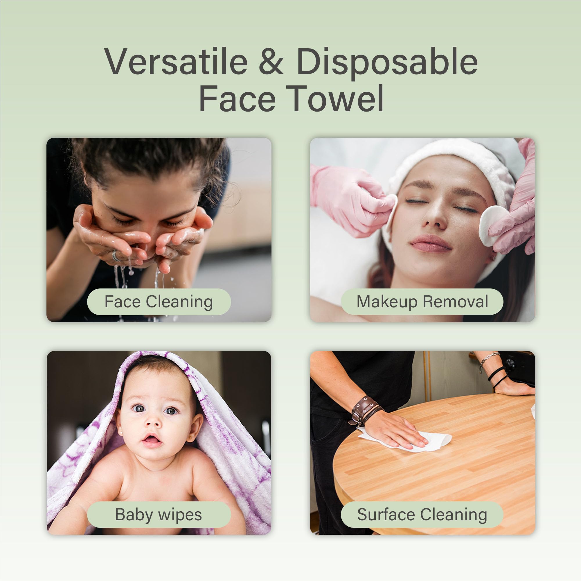 Unifree Facial Towels I Towelettes I Dry Wipes I Makeup Remover I Facial Tissues I On-the-go Convenient Pack (360 count)