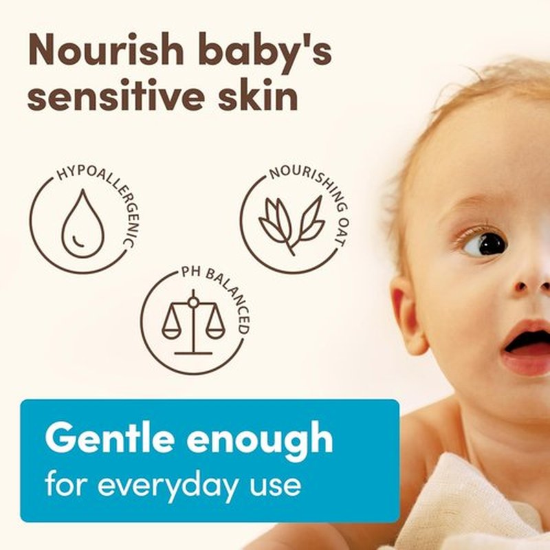Aveeno Baby Daily Moisturizing 2-in-1 Wash & Shampoo - Gentle Cleanser with Shea Butter & Oat Extract | 12 fl. oz