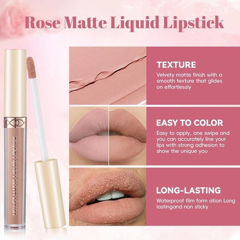 Noerrors 3 in 1 Nude Peach Lip Kit - Hydrating Lip Gloss, Matte Velvet Lip Glaze & Creamy Liner Set
