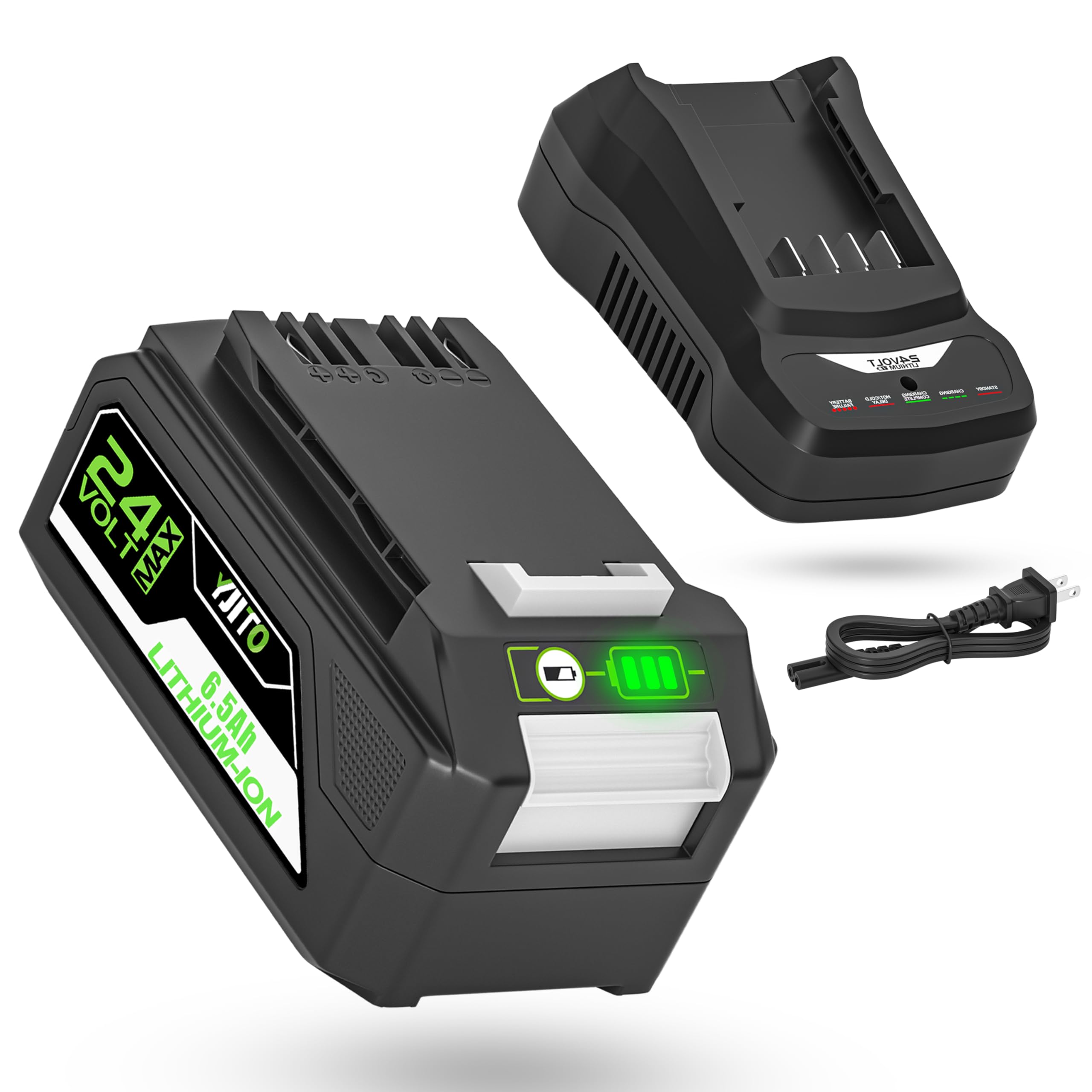 YJITO Upgraded 24V 6.5Ah Replacement Battery with 51.6W Rapid Charger for Bissell CleanView XR 4054,Compatible with Bissell CleanView XR Series Vacuum 3789U, 3797V