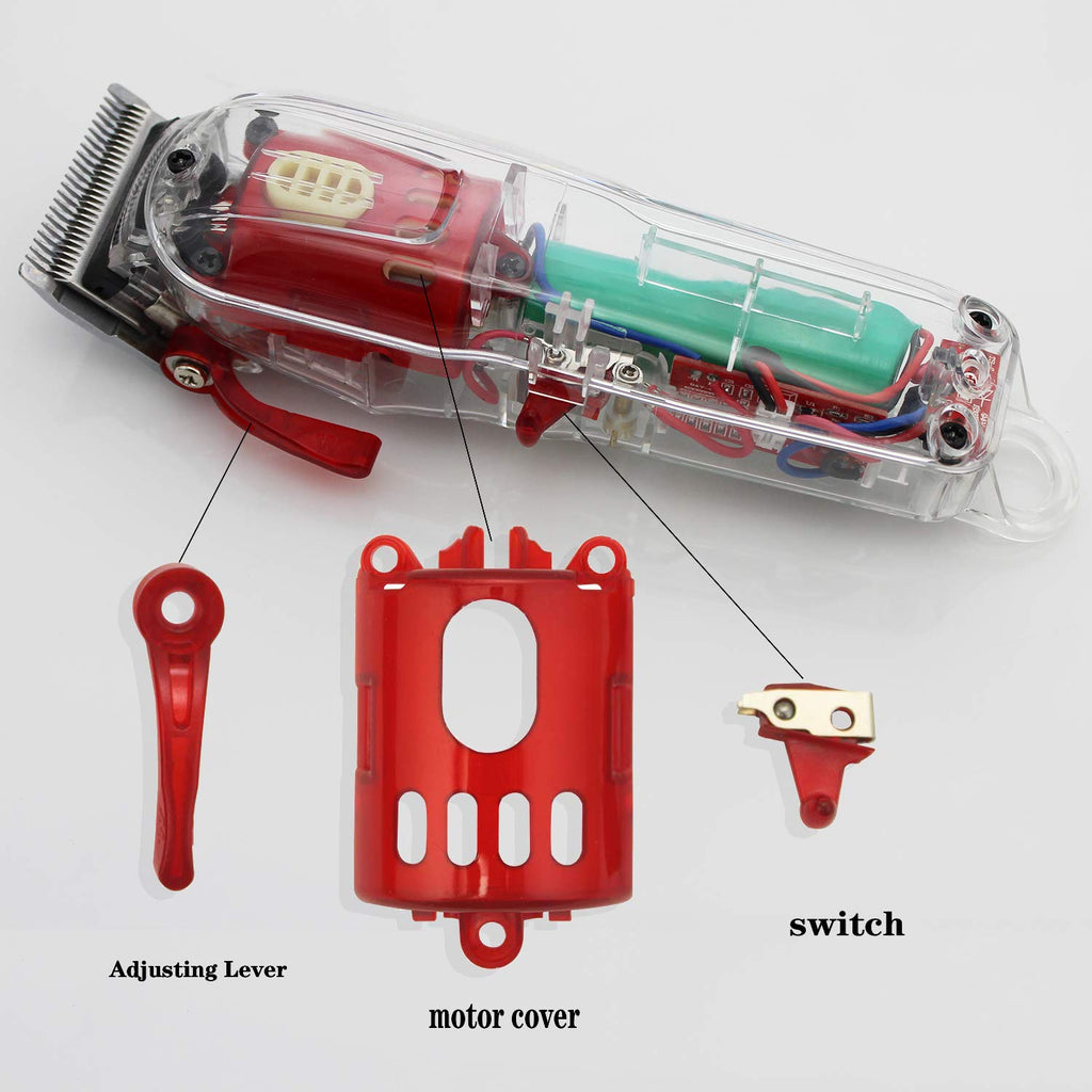 Anrom Hair Clipper Accessories DIY 3PCS, Replacement Dial Button, Switch, Motor Cover Parts for Wahl 5-Star Series Magic Clip Clipper # 8148, 8591 (Red)