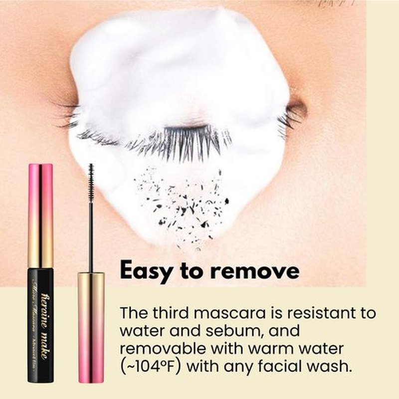 Heroine Make by KissMe Mini Mascara Black, Waterproof Mascara Volume and Length with Ultra-Fine Brush for Precise Application, Hypoallergenic & Long-Lasting, Smudge-Proof Lashes, Made in Japan 1 EA