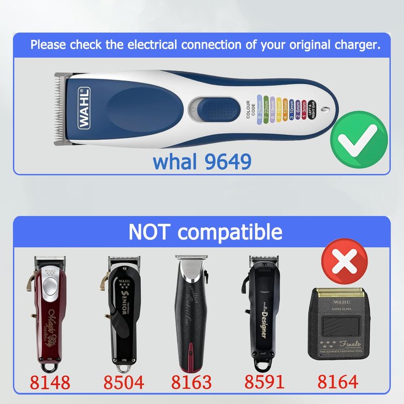 LIANSUM Replacement Charger Compatible with Wahl 9649 Hair Clipper, Compatible with Wahl 9649 9649P Color Pro Cordless Trimmer Power Cord