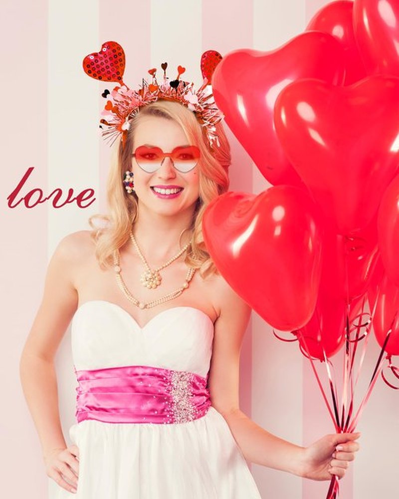 Dolkoic Valentines Heart Headband and Heart Sunglasses for Valentine's Day Halloween Party Accessoires