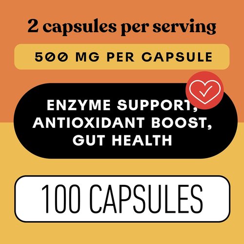 Papaya Enzyme Capsules 500mg - Organic Digestive Support with Papain | Vegan, Non-GMO, Fast Absorbing