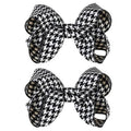 Black Plaid Hair Bow Clips for Women, Houndstooth Big Bows Clip Pigtail Barrettes for Girls, Christmas Valentine Xmas Party Hairpins, Cute Accessories for Hair Styling 2Pcs