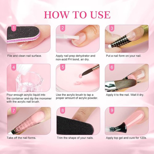 Eodci Clear Acrylic Nail Powder Professional 120g Acrylic Nail Powder Polymer for 3D French Nail Manicure Extension Nail Carving Large Capacity
