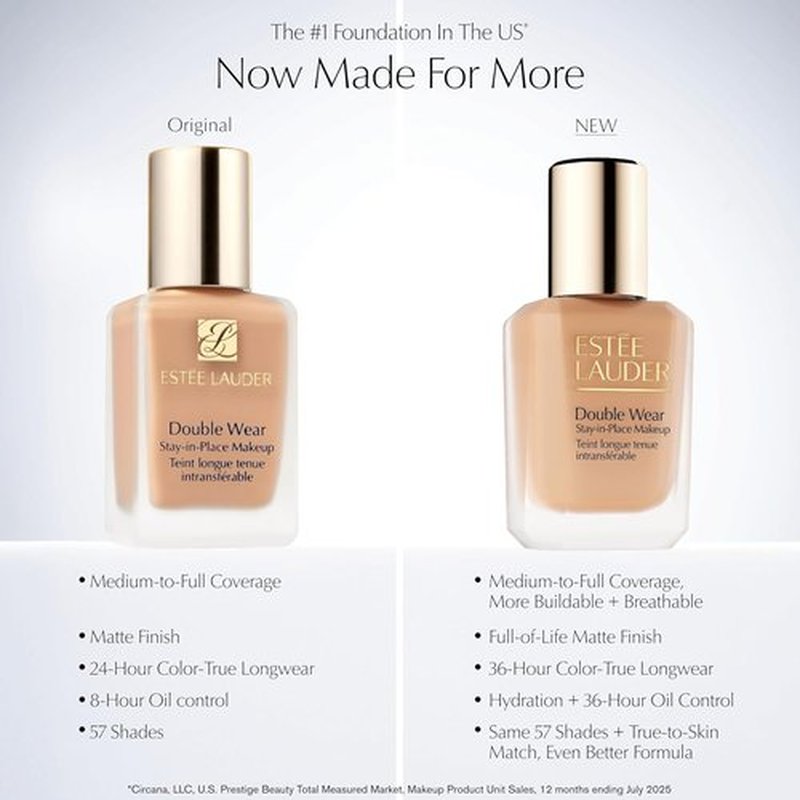 Estée Lauder Double Wear Foundation - Long-Wear Matte Makeup, 1 Fl Oz for Flawless Skin