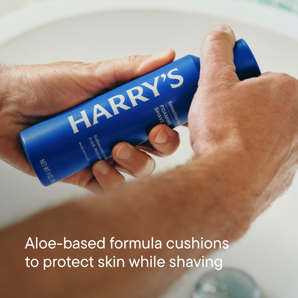 Harry's Original Shaving Kit for Men - Razor Handle, 5 Razor Blade Refills, Foaming Shave Gel, and Travel Blade Cover - TSA Approved Travel Essentials - German Engineered - Charcoal