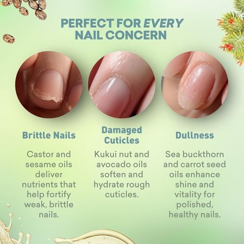 Just Nutritive Cuticle Oil | Nourishing Nail Serum for Soft, Strong Cuticles & Nails - 1 oz