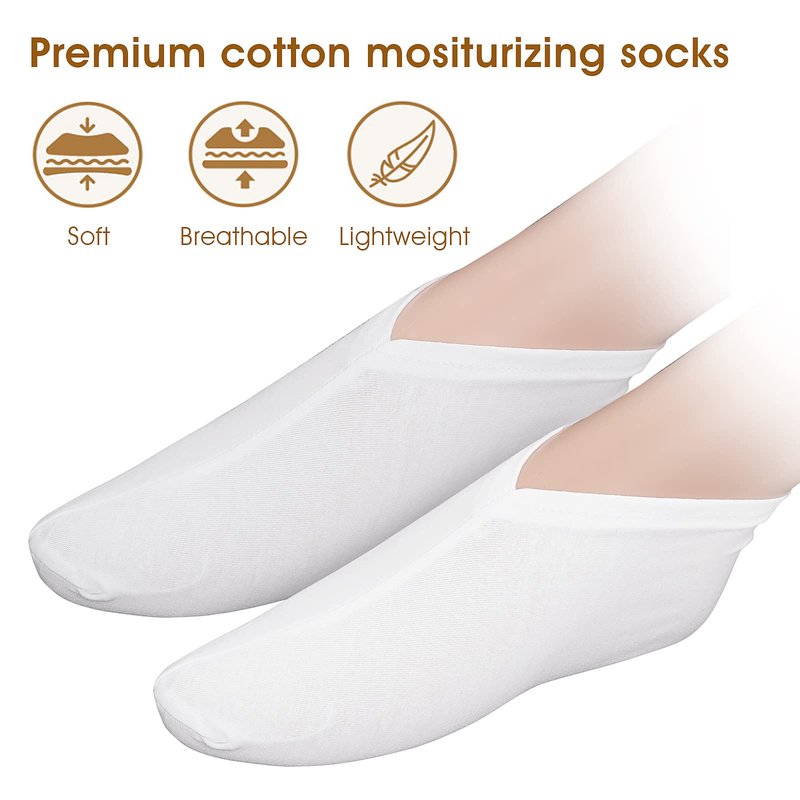 YUXIANLB 6 Pairs Moisturizing Socks Overnight, Lotion Socks for Dry Feet, Cotton Moisture Enhancing Socks, Spa Socks for Cracked Heel Repair, Cosmetic Therapy Socks for Women and Men