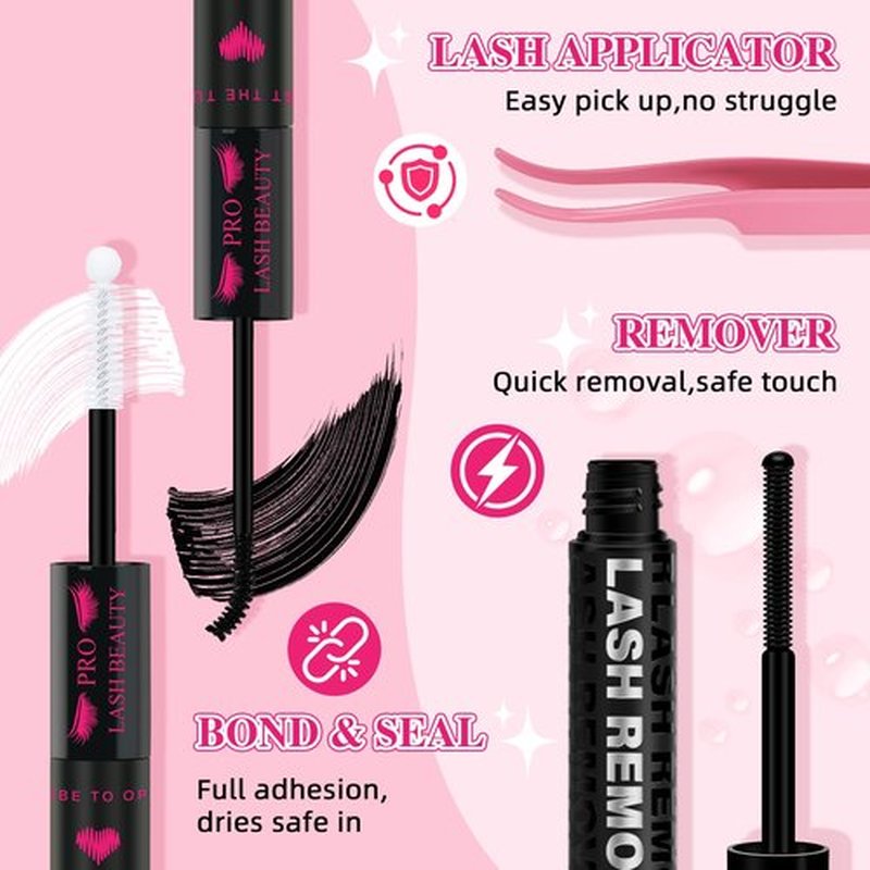 PROLASHBEAUTY Lash Clusters with Spikes 80D 100D Manga Lash Clusters Kit Spiky Eyelash Clusters Lash Bond and Seal Lash Remover Lash Tweezer Apply at Home(80D+100D, 8-18mix)