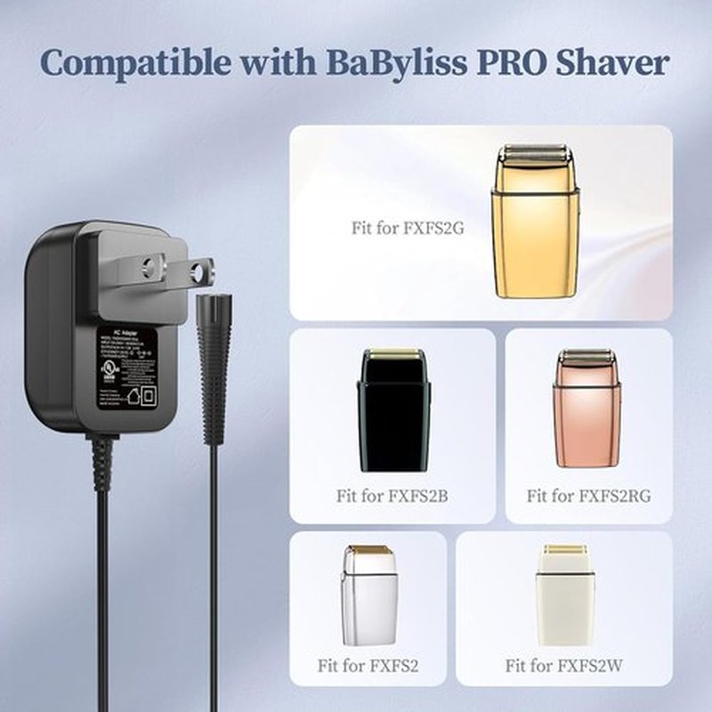 BaByliss PRO Shaver Charger - AC Adapter for FXFS2 & FOILFX02 - 4.5V Power Supply Cord