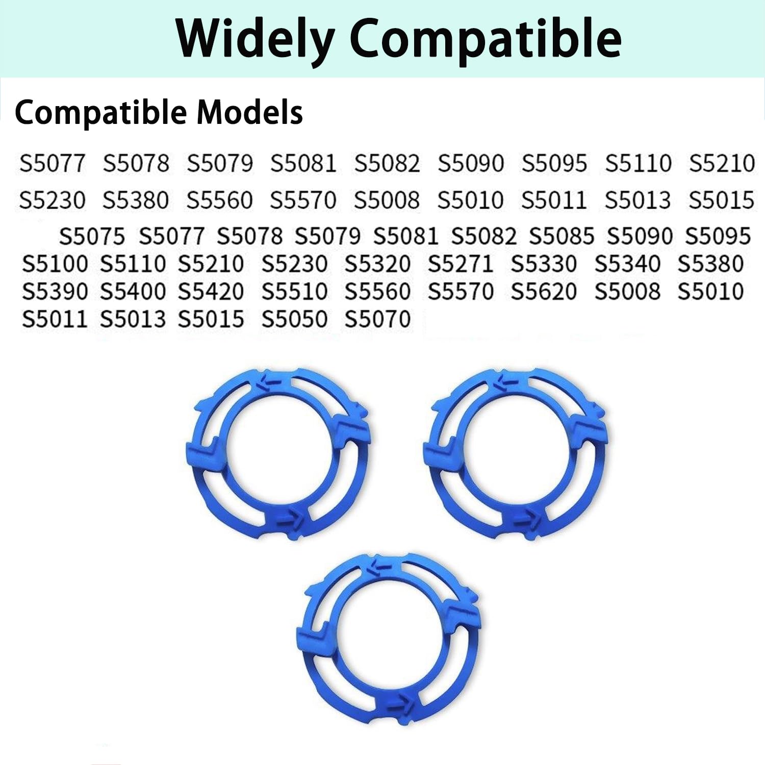 Melakee Shaver Head Blades Holder Plate for Razor Head Series 5000, 3PCS SH50 Blue Razor Retaining Rings Lock-Ring Blue Blade Retaining Rings for Shaver Model SH50 Shaver Head Series 5000