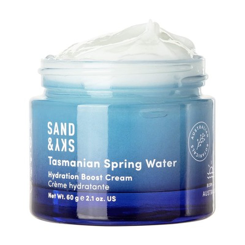 Sand & Sky Face Moisturizer Hyaluronic Acid Gel Cream - Tasmanian Spring Water Hydration Boost, Lightweight Water Cream for Dry Skin, Red Algae Skin Barrier Protection, Australian Skincare, 1.7 oz
