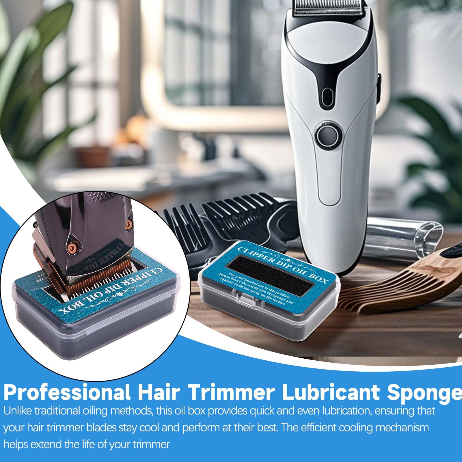 2Pcs Electric Shaver Oil Box – Professional Hair Trimmer Lubricant Sponge for Home, Salon & Barber Use – Portable Clipper Dip Oil Box for Hair Styling
