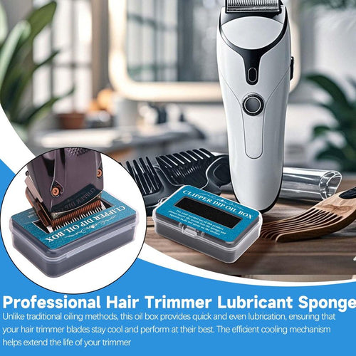 2Pcs Electric Shaver Oil Box – Professional Hair Trimmer Lubricant Sponge for Home, Salon & Barber Use – Portable Clipper Dip Oil Box for Hair Styling