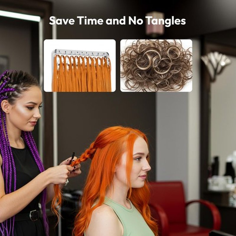 Sunnacate 280 Pegs Braiding Hair Rack with Tray and Tools, Height Adjustable, 2-Side Braid Rack with Wheels, Standing Braider Hair Stand Separator Extension Holder Perm Accessories for Salon Home