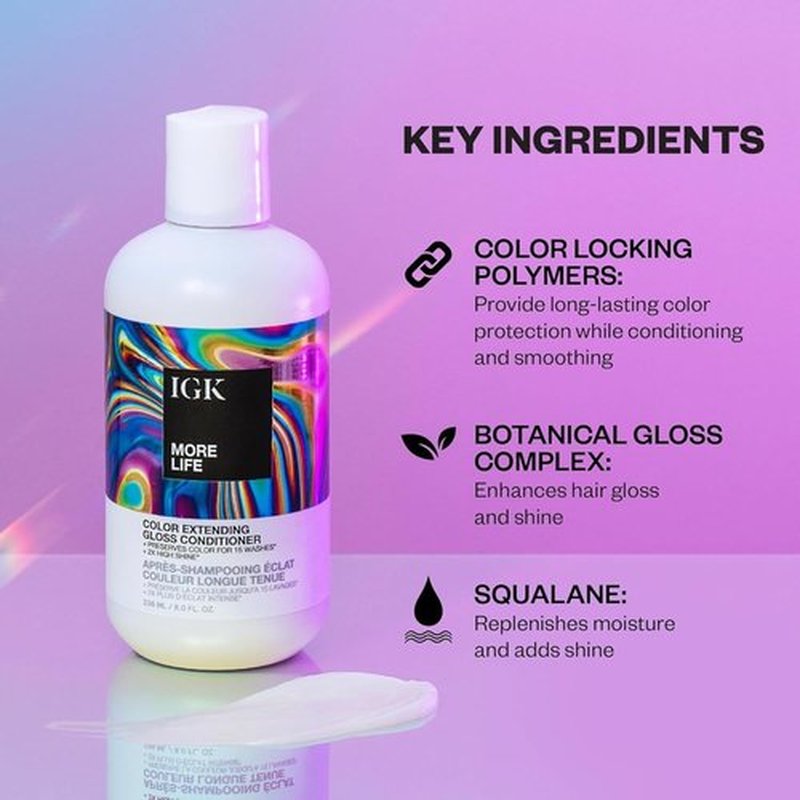 IGK MORE LIFE Color Extending Conditioner - Boost Gloss & Softness | Protects Color-Treated Hair