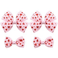 Valentines Pink Hair Bows Gift for Girls Women 4Pcs Cute Handmade Glittery Red Love Heart Ribbon Alligator Clips, Her Wedding Birthday Party Dress Decoration Accessories