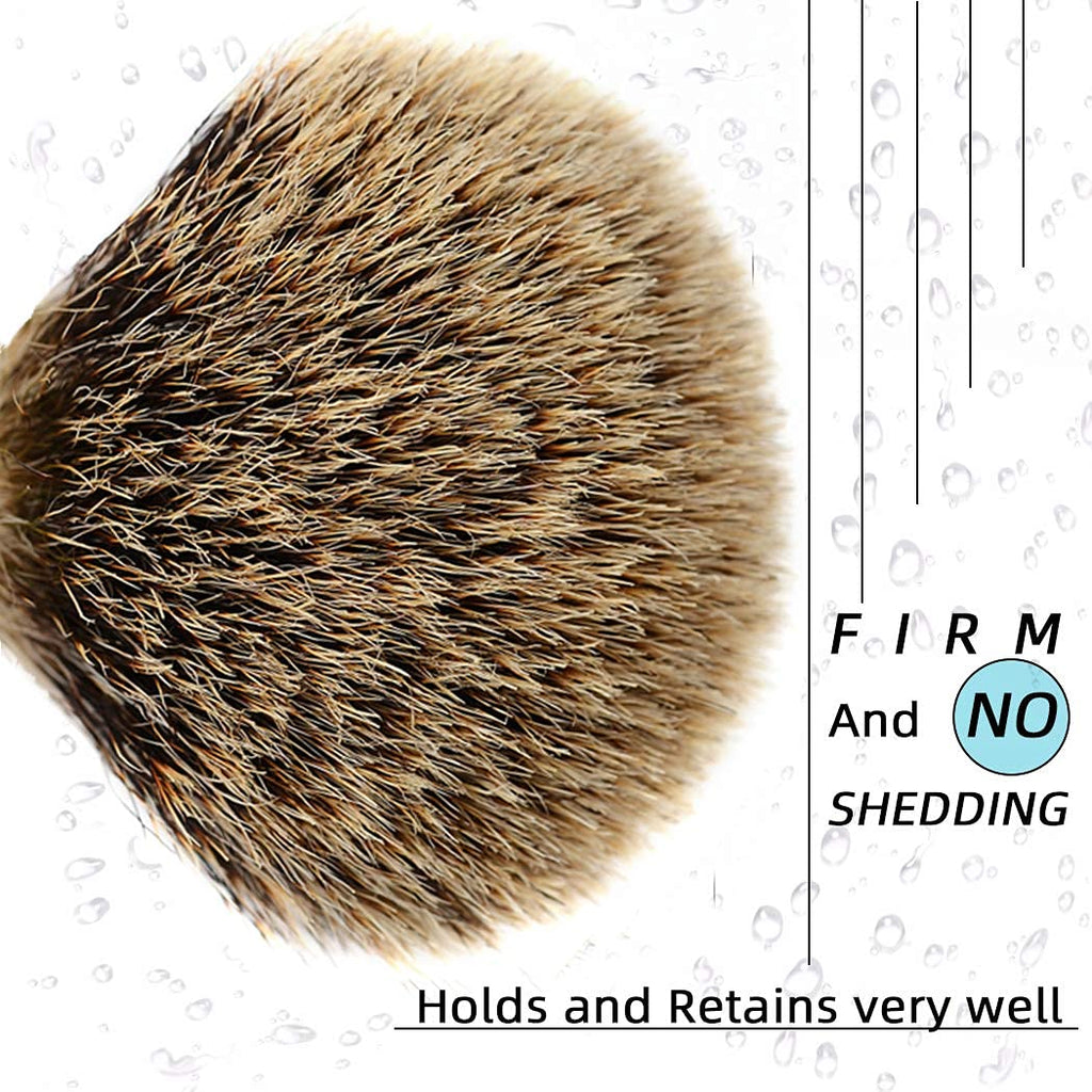 Grandslam Stainless Steel Shaving Bowl and Badger Hair Brush Kit - Wide Mouth, With Lid