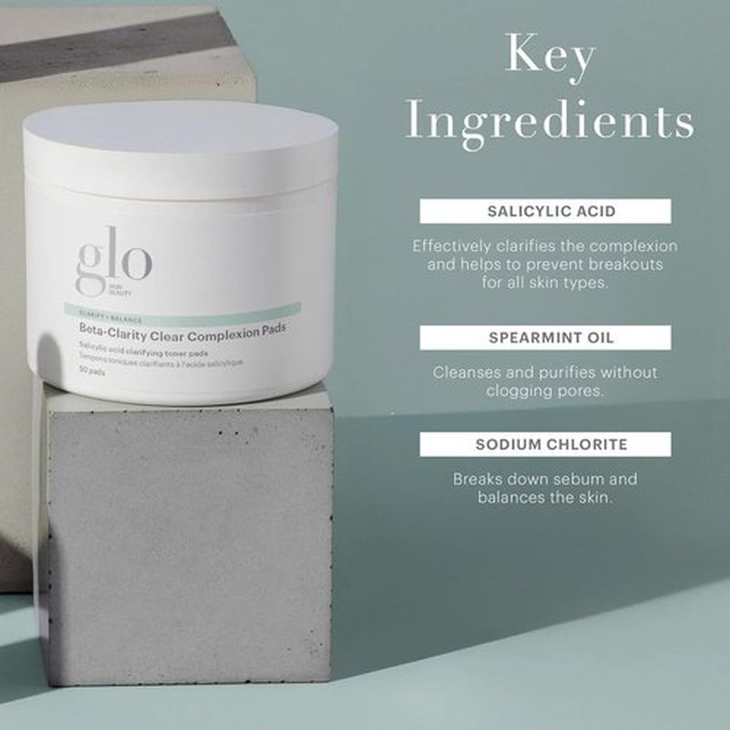 Glo Skin Beauty Clear Complexion Pads - Instantly Tone & Balance for Clearer Skin | 60 Pads
