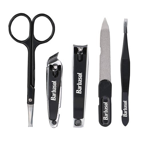 Barbasol CBG11001BLK 6-Piece Nail Grooming Set with Travel Case - Black