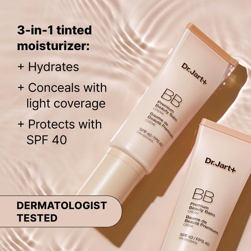 Dr.Jart+ Premium BB Korean Tinted Moisturizer with SPF 40 and Niacinamide | bb cream | Skin Tint | Korean Makeup, Fair-Light, 1.35 Fl Oz